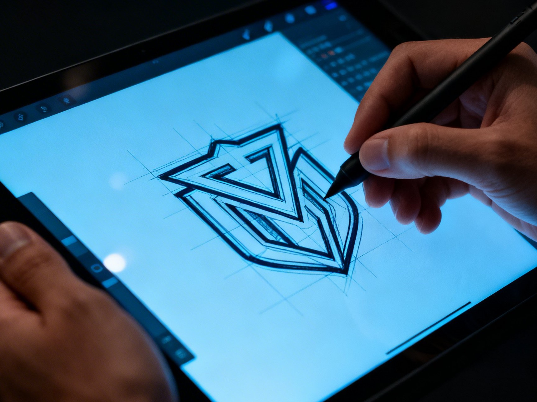 Contoh proyek logo design VisualPro - identitas brand profesional